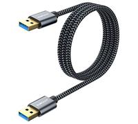 SUNGUY Cable USB 3.0, 1 m, tipo A macho a macho, cable SuperSpeed de 5 Gbps para disco duro externo, DVD, refrigerador para PC portátil, concentrador USB, TV Box, impresora y cámara, gris