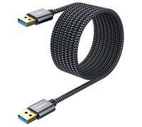 SUNGUY Cable USB 3.0, 1 m, tipo A macho a macho, cable SuperSpeed de 5 Gbps para disco duro externo, DVD, refrigerador para PC portátil, concentrador USB, TV Box, impresora y cámara, gris