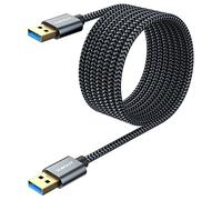 SUNGUY Cable USB 3.0, 3 Metros Tipo A Macho a Macho Doble Cable USB para Disco Duro Externo, Reproductor de DVD, Enfriador de Laptop, Concentrador USB, Caja de TV, Impresora y Cámara
