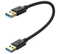 SUNGUY Cable USB 3.0 Corto, 0.3M USB A Macho a A Macho, Tasas de Transferencia hasta 5Gbit/s, Cable Tipo A a Tipo A Compatible con Impresoras, Modems, Discos Duros