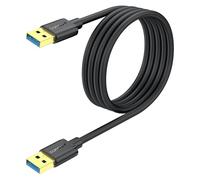 SUNGUY Cable USB 3.0 Corto, 2M USB A Macho a A Macho, Tasas de Transferencia hasta 5Gbps, Cable Tipo A a Tipo A Compatible con Impresoras, Modems, Discos Duros, Cámaras