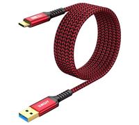 SUNGUY Cable USB a C, cable USB C de 5 Gbps, 2 m, cable de carga USB C, QC 3.0, compatible con Android Auto, iPhone 16/15 Pro Max Plus, Huawei P30, XIAOMI, Google Pixel 7, rojo