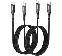 SUNGUY Cable USB C, 1.5m*2 Cable USB C a USB C, 60W Carga Rápida Cable USB Tipo C Compatible con iPhone 15/15 Pro/Pro Max/Plus, Galaxy S24/S23, MacBook Air, Xiaomi, Huawei, Oneplus, Switch - Negro
