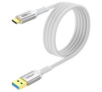 SUNGUY Cable USB C, 1,5m Cable USB Tipo C a USB Transferencia de Datosde 10Gbps Compatible con iPhone 16/15 Pro Max, Galaxy S24 S23 S22, Android Auto-Blanco