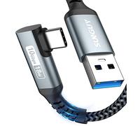 SUNGUY Cable USB C, 1m Ángulo de 90 Grados Android auto Cable de Nailon de Cable USB a USB C Compatible con iPhone 16/15 Pro Max, Galaxy S24/S23/S22, P30 Lite