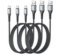 SUNGUY Cable USB C, 3×1M Cable USB C Carga Rapida, USB a USB C Cable para Samsung Galaxy S10, S9, S8 Plus, LG V50 V40, Moto G7 G8