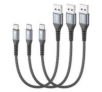 SUNGUY Cable USB C, 3 piezas 30cm Cable USB C Carga Rapida, Cable USB a USB C para iPhone 16/15 Pro Max Plus, Samsung Galaxy S10, S9, S8 Plus, LG V50 V40, Moto G7 G8, LG G7 / V30-Gris