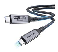 SUNGUY Cable USB C 80 Gbps 1M, 240 W PD3.1 USB4, transferencia de datos de alta velocidad, tipo C, cable de carga rápida, pantalla 8K a 60 Hz, cable de monitor de vídeo USBC,para MacBook, SSD