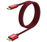SUNGUY Cable USB C a Micro B, 1 m USB3.1 10 Gbps USB C macho a Micro B, cable de disco duro compatible con Toshiba, Seagate, WD,Galaxy S5 Note 3 - Rojo