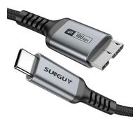 SUNGUY Cable USB C a Micro B de 0,5m, USB C Macho a Micro B Macho Cable disco duro externo Tipo C 3.0 a Micro USB Compatible con Disco externo Chromebook Pixel/MateBook/WD, MacBook, Galaxy S5 Note 3