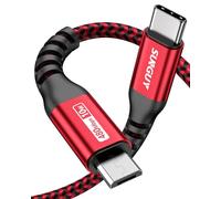 SUNGUY Cable USB C a Micro USB, carga dispositivos Micro USB 2.0, 0.3M USB Tipo C a Micro USB Cable de Datos Compatible con MacBook (Pro), Samsung Galaxy S20/S9/S9+/S10,Moto Z/Z2-Rojo