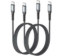 SUNGUY Cable USB C a USB C, 2 piezas 1M 60W Cable USB C Carga Rapida, Cable USB Tipo C Compatible con iPhone 16/15 Pro Max, MacBook Pro, iPad Pro 2020, MacBook Air, Galaxy S24 S23, Huawei P30