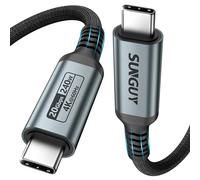 SUNGUY Cable USB C Carga Rapida, 1.5M 240W 20Gbps 4K&60HZ Cable USB C a C para iPhone 15, MacBook Pro 2020, iPad Pro 2020, iPad Air 4, Samsung Galaxy S23+/S25 Ultra, Pixel