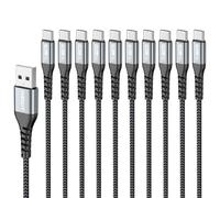 SUNGUY Cable USB C Corto, 10 piezas 15cm Cable USB C Carga Rapida, Cable USB a USB C para iPhone 16/15 Pro Max Plus, Samsung Galaxy S10, S9, S8 Plus, LG V50 V40, Moto G7 G8, LG G7 / V30