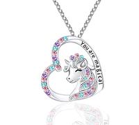 SUNHOHI You are Magical - Collar con colgante de corazón de cristal para niñas, regalo de joyería para niñas, hija, nieta, sobrina, cumpleaños