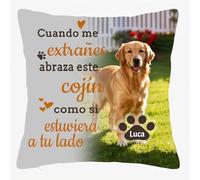 SunHurry Almohada Decorativa Personalizada con Mensaje en Español, Regalo Conmemorativo para Perros, Cojín de Recuerdo para Pérdida de Mascota