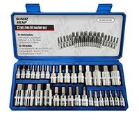 SUNHZMCKP 32 Piece Allen Socket Set, 1/4", 3/8", & 1/2" Drives Hex Bit Socket Set, Include Complete SAE and Metric Size Socket Set, S2 & Cr-V Steel and Enhanced Storage Case