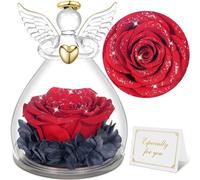 Sunia Rosa Eterna Regalos Originales para Mujer, Flores Preservadas Regalo Mama, Flore Eterna con Figura Ángel Regalo Madre Abuela, Regalo Cumpleaños Mujer, Regalo Navidad San Valentin Dia de la Madre