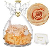 Sunia Rosa Eterna Regalos Originales para Mujer, Flores Preservadas Regalo Mama, Flore Eterna con Figura Ángel Regalo Madre Abuela, Regalo Cumpleaños Mujer, Regalo Navidad San Valentin Dia de la Madre
