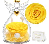 Sunia Rosa Eterna Regalos Originales para Mujer, Flores Preservadas Regalo Mama, Flore Eterna con Figura Ángel Regalo Madre Abuela, Regalo Cumpleaños Mujer, Regalo Navidad San Valentin Dia de la Madre