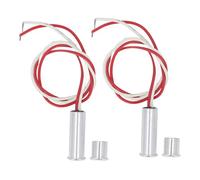 Sunicon 2 juegos de interruptor magnético empotrado DC12 a 24 V aleación de aluminio NC con cable sensor de puerta ventana interruptor de láminas para de alarma control de acceso