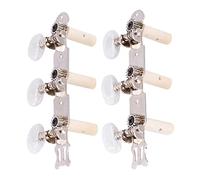Sunicon 3+3 Acrílico Clavijas de afinación para cuerdas de guitarra clásica Clavijas de máquina compatibles con izquierda y derecha, plateadas
