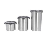 Sunicon 3 botes de alimentos, de acero inoxidable 304, multifuncional, apilable, hermético, tarro de almacenamiento de alimentos para café, harina, pasta, arroz, especias, hierbas