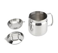 Sunicon 304 Stainless Steel Oil Filter Pot Household Large Capacity Oil Storage Tank With Filter Net Frying Pan Separation Oil Bottle (1.5L)