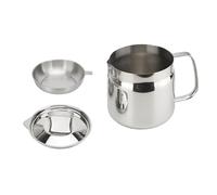 Sunicon 304 Stainless Steel Oil Filter Pot Household Large Capacity Oil Storage Tank With Filter Net Frying Pan Separation Oil Bottle (2L)