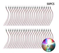 Sunicon 50Pcs 12V Prewired Light Emitting Diode, with Round Head LED Light Bead 5mm Multicolor Quick Flashing