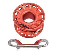 Sunicon 98.43 ft Diving Reel, Aircraft Aluminum, Double Hook, Anti Twist Nylon Line, Large Center Opening and Wreck Hook (Vermilion)
