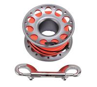 Sunicon 98.43 ft Diving Reel, Aircraft Aluminum, Double Hook, Anti Twist Nylon Line, Large Center Opening and Wreck Hook (Gun Grey)