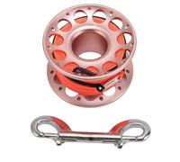 Sunicon 98.43 ft Diving Reel, Aircraft Aluminum, Double Hook, Anti Twist Nylon Line, Large Center Opening and Wreck Hook (Pink)