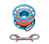 Sunicon 98.43 ft Diving Reel, Aircraft Aluminum, Double Hook, Anti Twist Nylon Line, Large Center Opening and Wreck Hook (Blue)