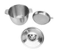 Sunicon Cooking Oil Storage Tank 2.8L Stainless Steel with Filter Net Oil Strainer Pot for Kitchen