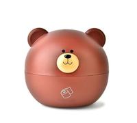 Sunicon Cute Tissue Box Cover Decorative Animal Plastic Round Facial Tissue Holder for Bathroom Tabletop (Brown Bear)