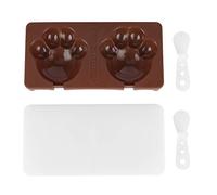 Sunicon DIY Molde para Helado, Moldes para Pasteles de Chocolate con Palos para Herramientas de Cocina para Adultos (Café)
