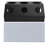 Sunicon Escurridor de Botellas de Soda, Estante de Drenaje de Botellas de 3 Agujeros de Mesa con Almohadilla para Cocina Comedor (Negro 3 agujeros)