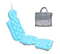 Sunicon Full Body Bath Pillow Neck Back Support with Anti Slip Suction Cups Foldable Bathtub Pillow Spa Accessories for Adults (Blue)
