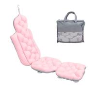 Sunicon Full Body Bath Pillow Neck Back Support with Anti Slip Suction Cups Foldable Bathtub Pillow Spa Accessories for Adults (Roseate)