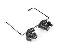 Sunicon-gafas profesionales para reparación de relojes, lupa de aumento de 20x, herramienta de joyería, lupa con lente de luz LED