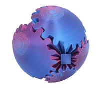 Sunicon Gear Ball, 3D Printed Gear Ball Spin Ball Gear Sphere or Cube Fidget Toy, 3D Printed Cube Desk Toy for Stress and Anxiety Relaxing (Red Blue)