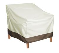 Sunicon Housse de chaise de patio, housse de mobilier d'extérieur, housse de chaise d'extérieur en tissu Oxford résistant à l'eau et à la poussière (Beige with Coffee Color)