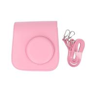 Sunicon Instant Camera Protective Case with Removable Adjustable Strap Retro Rain Proof Scratch Resistant PU Leather Bag for SE 7 Plus (Pink)