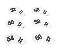 Sunicon Juego de fundas para cabezas de palos de golf, 6 piezas Fundas para cabezas de palos de golf Cuero de PU Resistente a la abrasión Números transparentes Juego de fundas