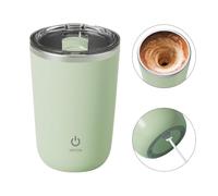 Sunicon Self Stirring Coffee Mug, 350ml Rechargeable Non axial Magnetic Coffee Mixing Cup with Lid, 304 Stainless Steel Liner Coffee Tea Milk Coco Automatic Mixing Cup