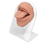 Sunicon Silicone Tongue Mouth Model Lifelike Soft Flexible Acrylic Stand for Jewelry Display and Piercing Practice Human Tongue Mold for Nursing Physiology Education (Flesh Blond)