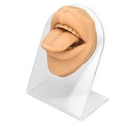 Sunicon Silicone Tongue Mouth Model Lifelike Soft Flexible Acrylic Stand for Jewelry Display and Piercing Practice Human Tongue Mold for Nursing Physiology Education (Skin Color)