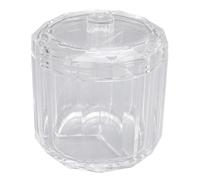 Sunicon Soporte para hisopos de algodón con tapa, transparente, a prueba de polvo, impermeable, 3 compartimentos separados, caja de almacenamiento de bolas de algodón, caja de