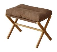 Sunicon Taburete reposapiés tapizado Plegable, reposapiés Multifuncional Moderno, Taburete Plegable con Patas en X, otomano con cojín Suave para Sala de Maquillaje, Dormitorio, (Coffee)